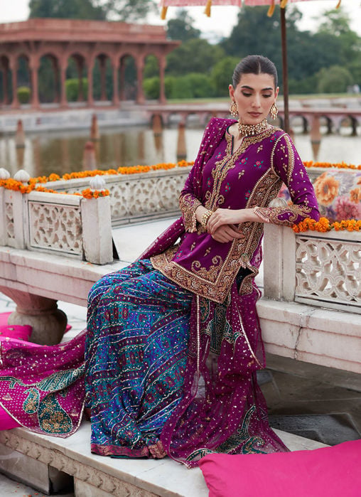 Zainab Navy Panelled