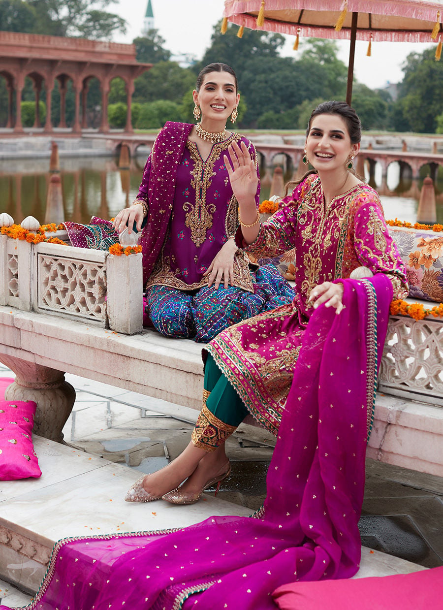 Zahra Mehndi Magenta Bp Kurta