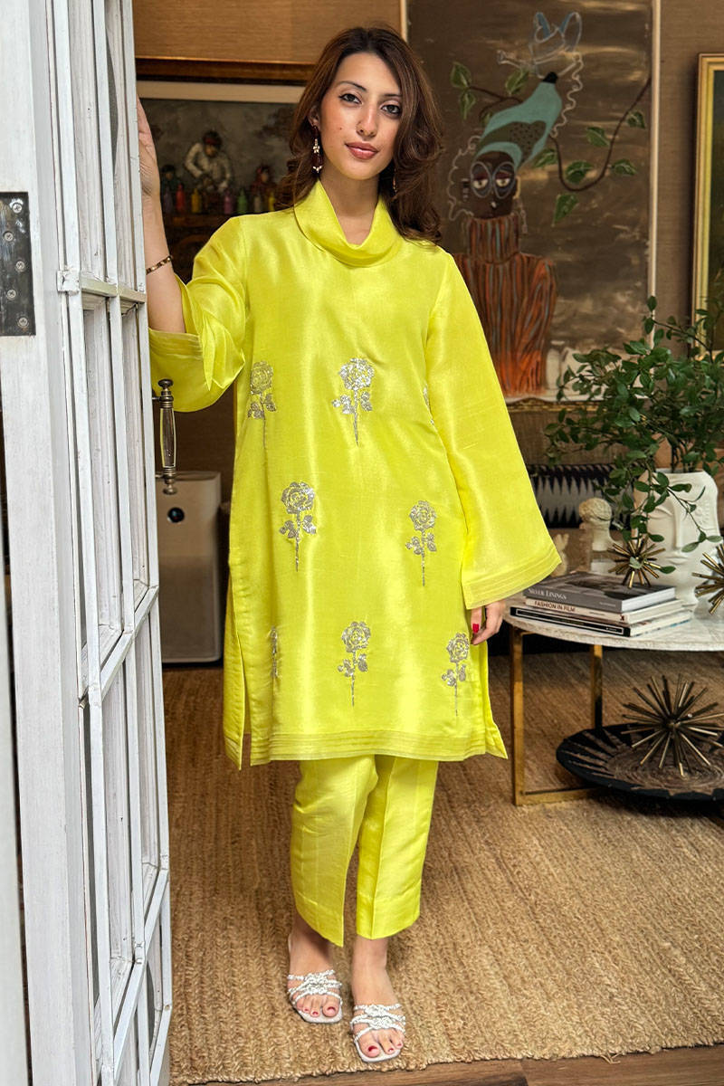 Mukesh Lime Rose With Pants