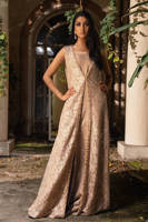 Crystal Lace Gown With Jumpsuit