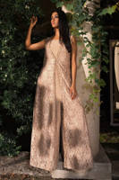 Crystal Lace Gown With Jumpsuit