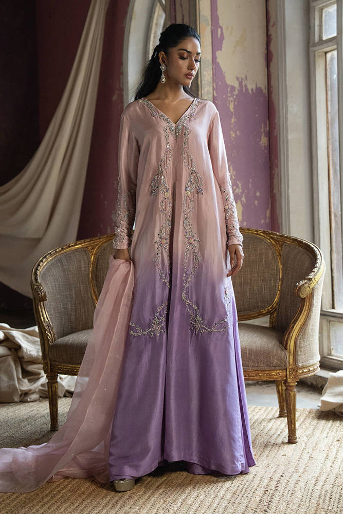 Lilac Ombre Silk With Pants