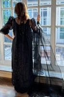 Black Rose Net with Pants and Dupatta