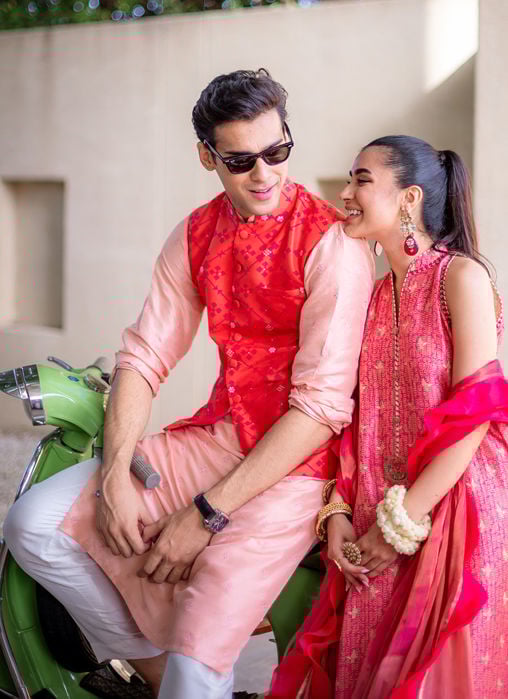 Creme Schiffli Kurta And Pajama - Peacock WaistCoat