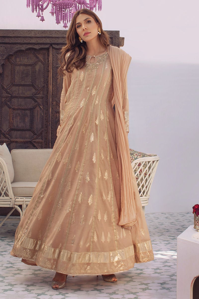 Taupe Kalidar and Dupatta