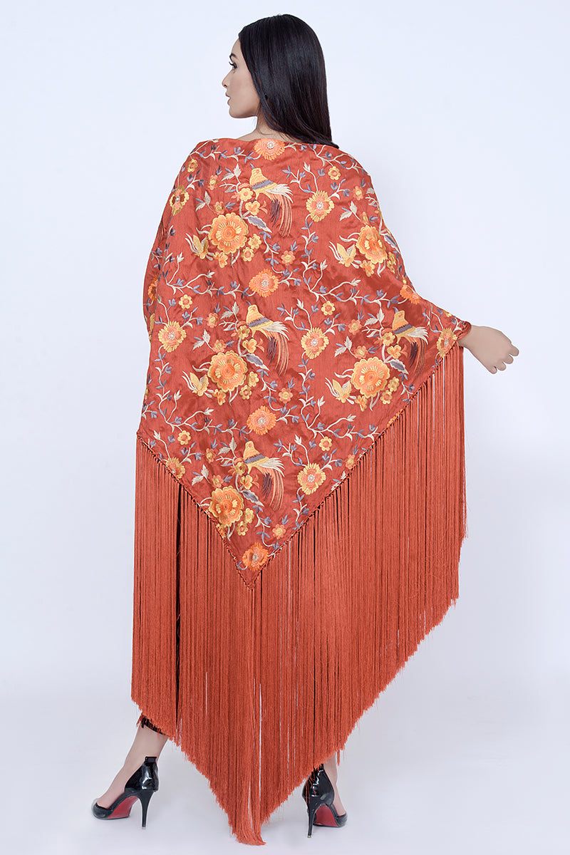 Orange Tassle Cape