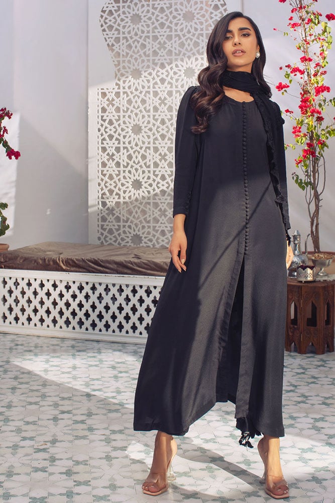 Noir Elegance Shirt and Dupatta