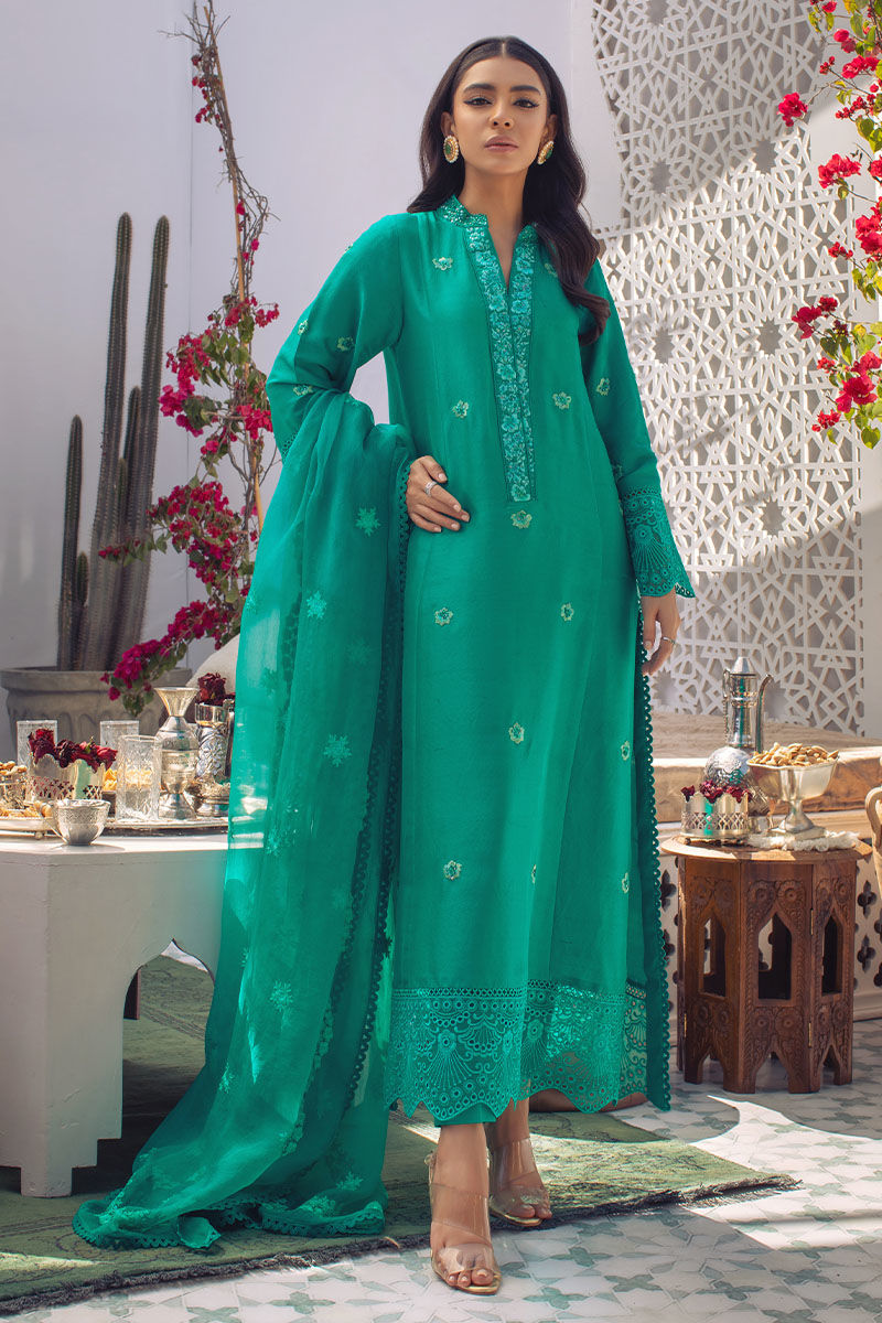 Marine Green Shirt and Dupatta