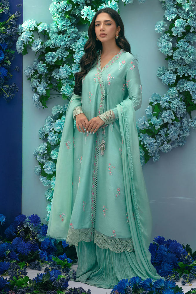 Seaside Blossom Angarkha and Dupatta