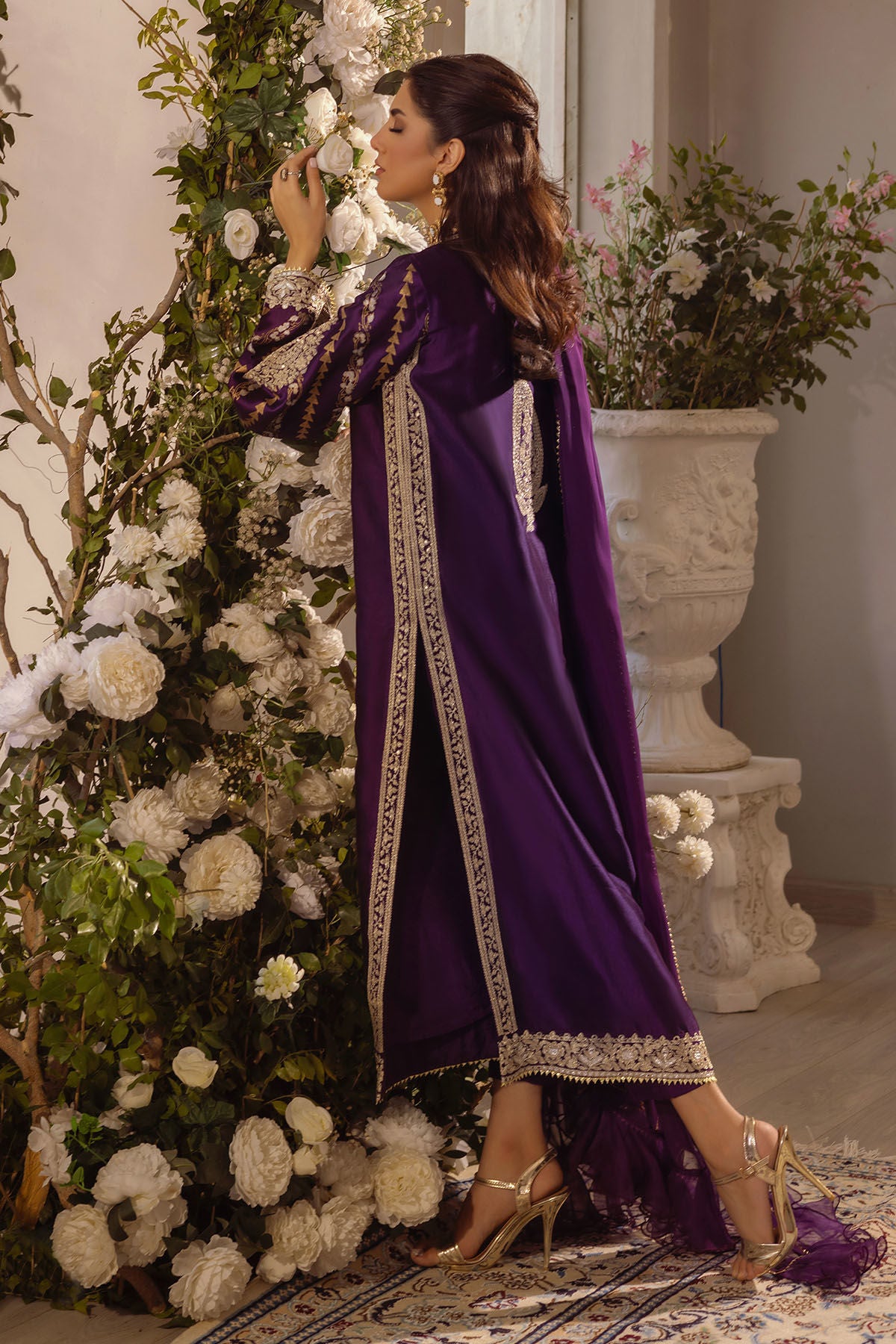 Visaal aubergine - shirt and dupatta
