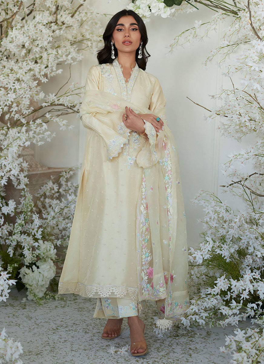 Soliel Lemon Shirt And Dupatta