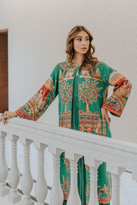 Beige pashmina fully embroidered shawl with black border