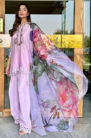 Lilac Bloom With Dupatta And Farshi Shalwar