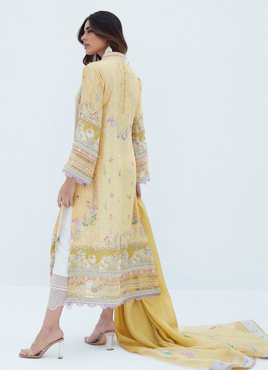 Lyma Lemon Shirt And Dupatta