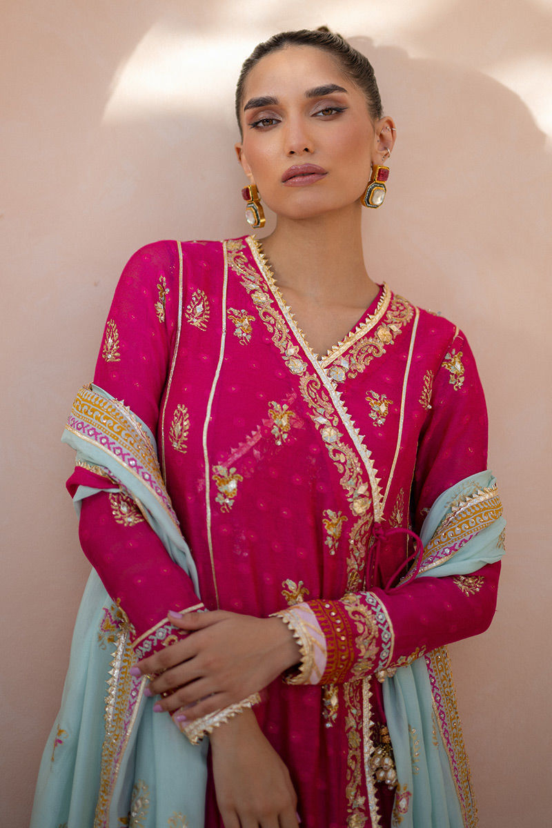 Serene Mosaic Angarkha and Pants With Dupatta