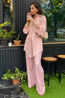 Pink June with Wide Leg Pants