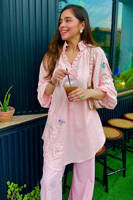 Pink June with Wide Leg Pants