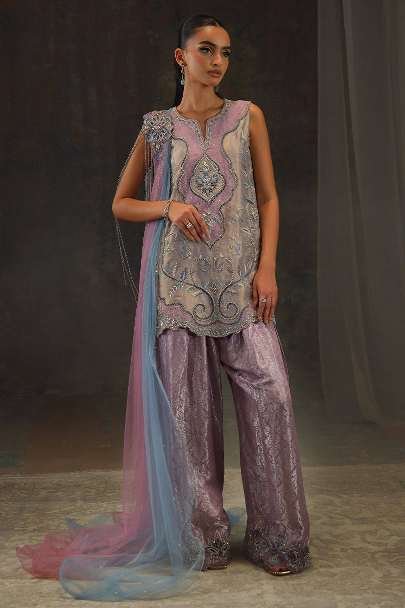 Moonstone Shirt with  Farshi Shalwar