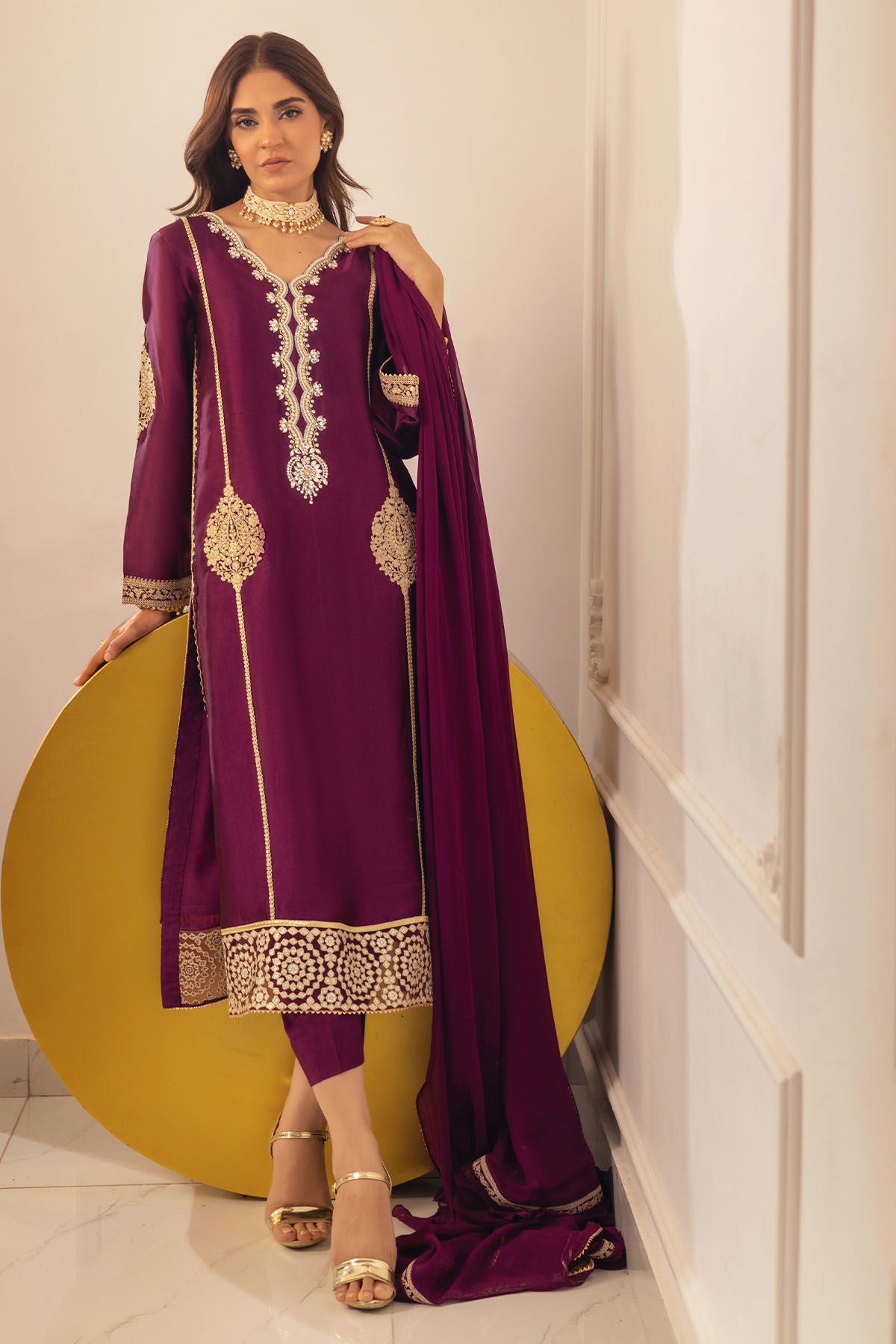 Runela Mulberry - Shirt, Pants and Dupatta