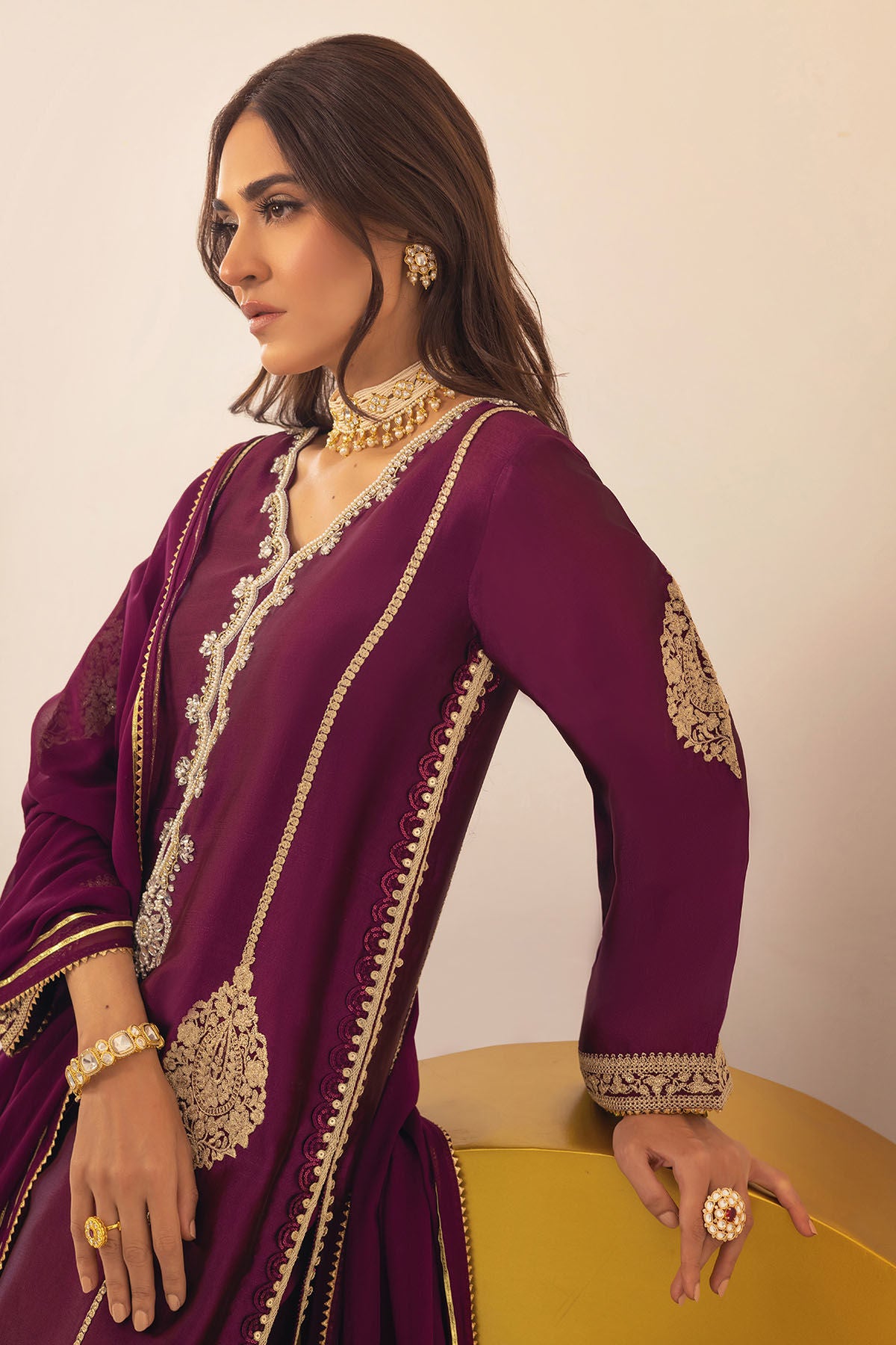 Runela Mulberry - Shirt, Pants and Dupatta