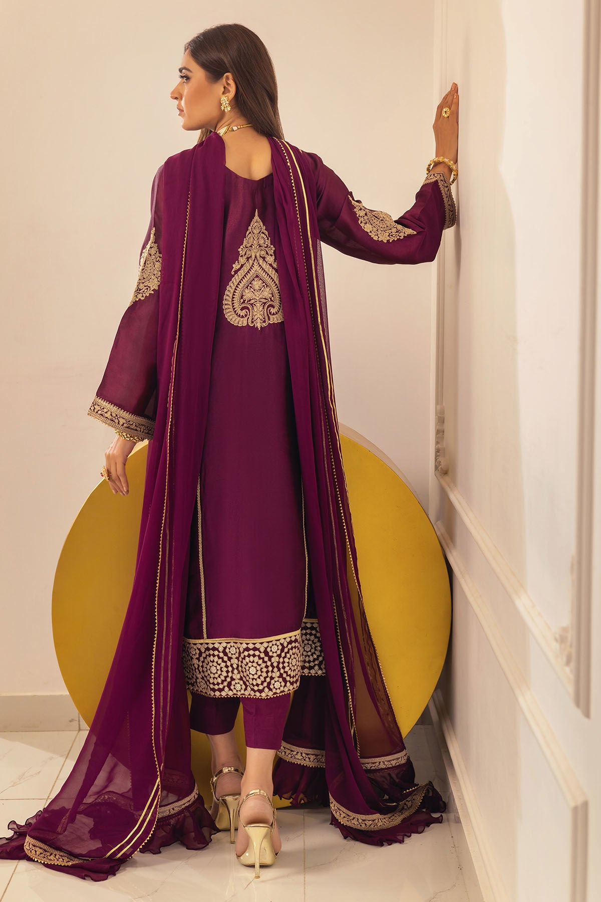 Runela Mulberry - Shirt, Pants and Dupatta