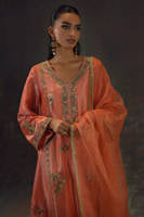 Peach Zari Long Full Set