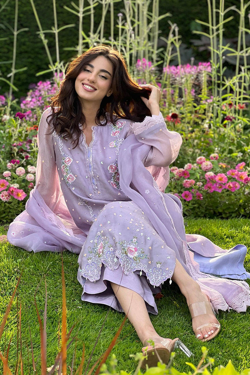 Vintage Sparkle in Lilac with Pants and Dupatta