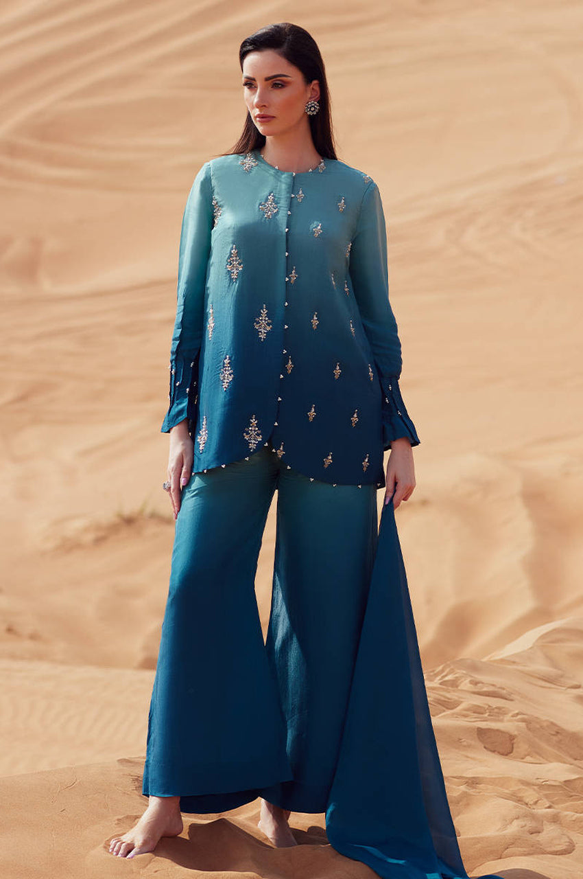 Ocean Lagoon - Shirt, Pants & Dupatta