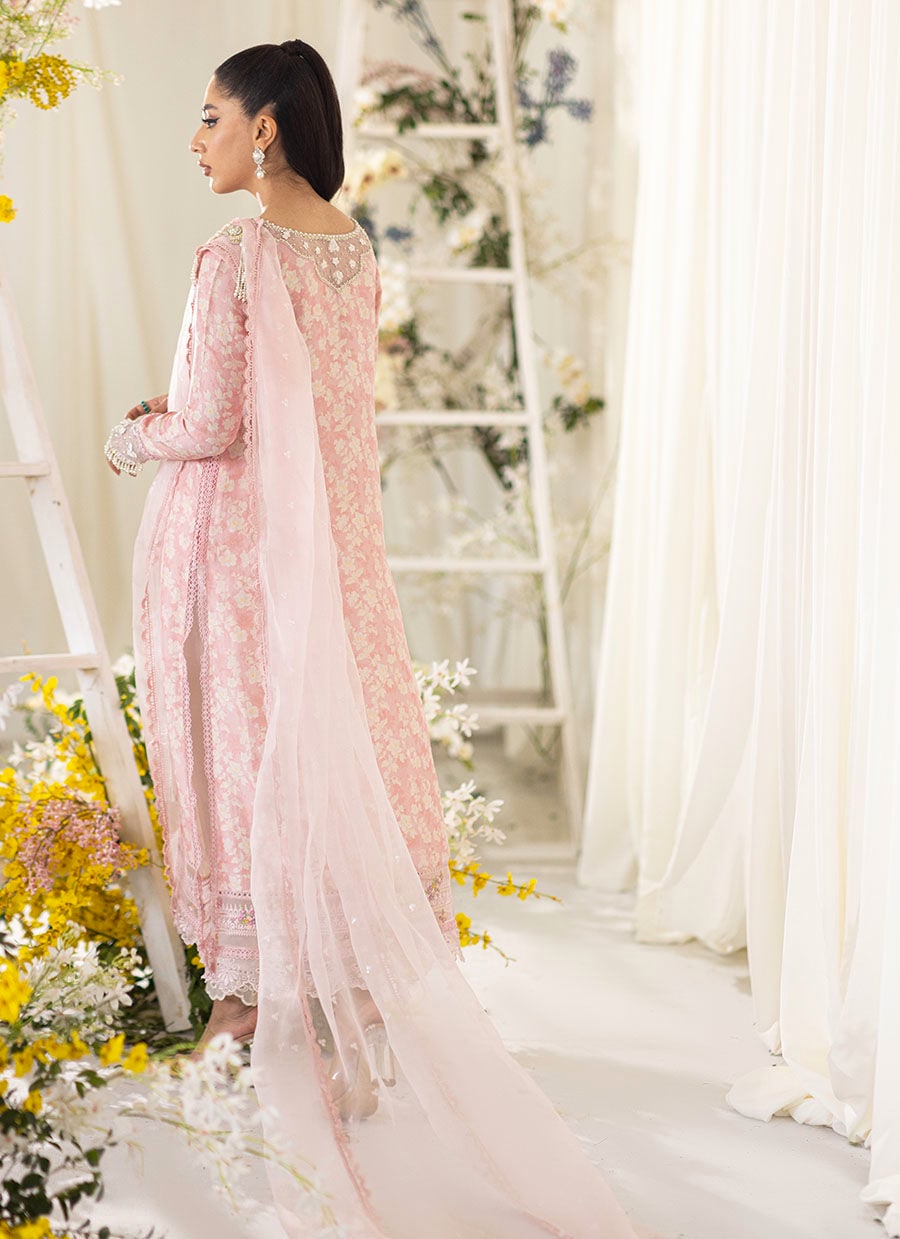 Olea Blush Silk Shirt And Pre-Draped Dupatta