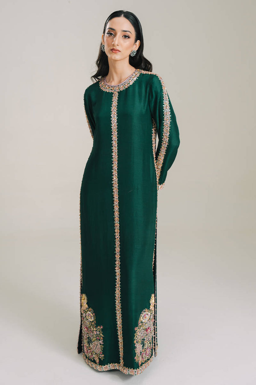 Lila In Silk (Green) - Shirt, Pants & Dupatta