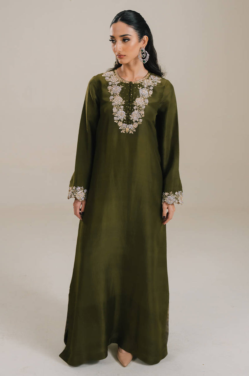 Dusty Olive In Silk - Pants