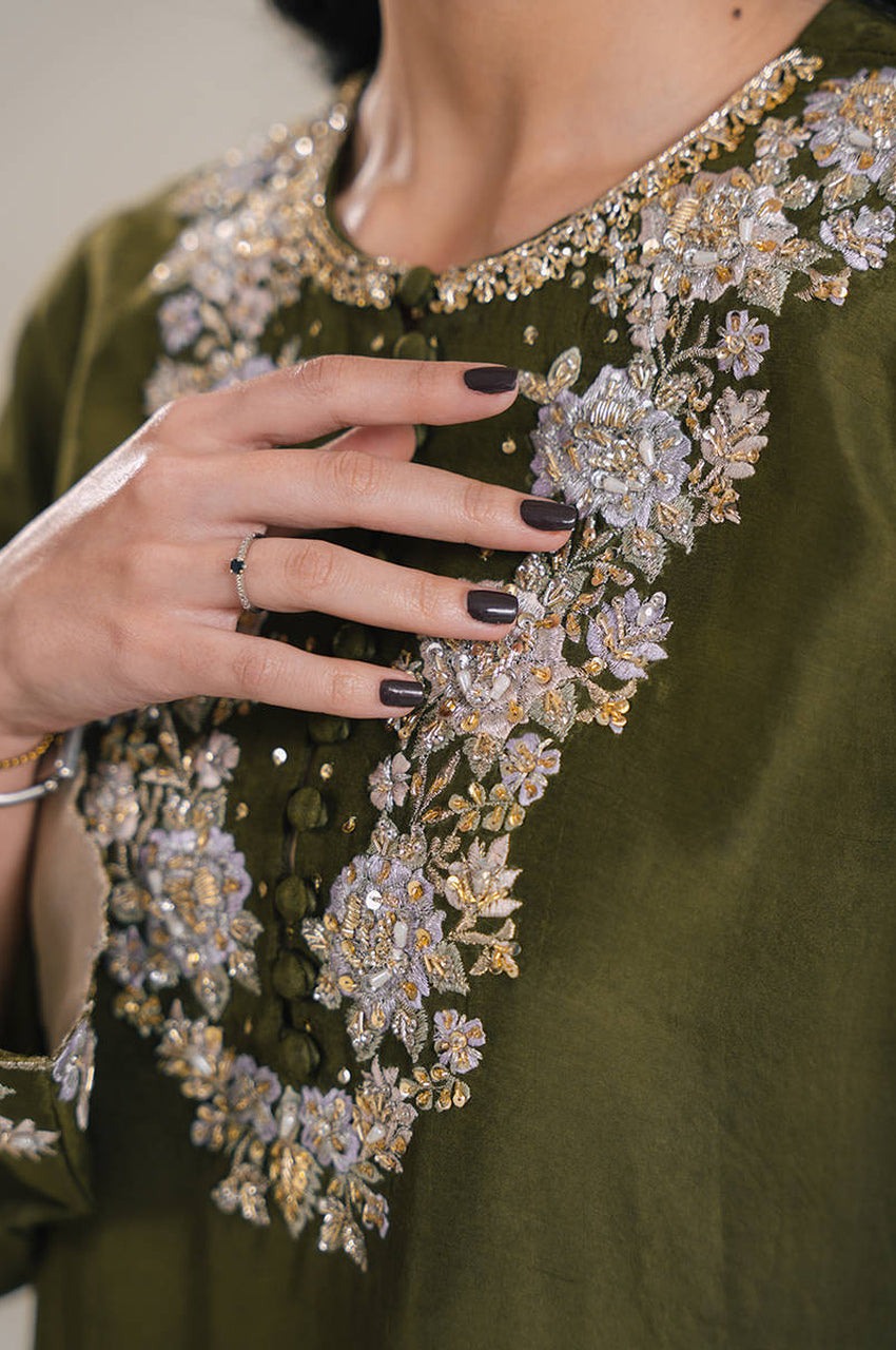 Dusty Olive In Silk
