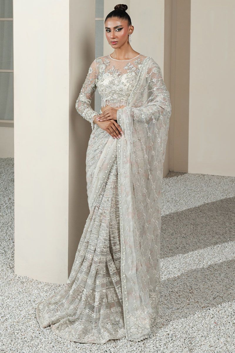 White Orchid Saree