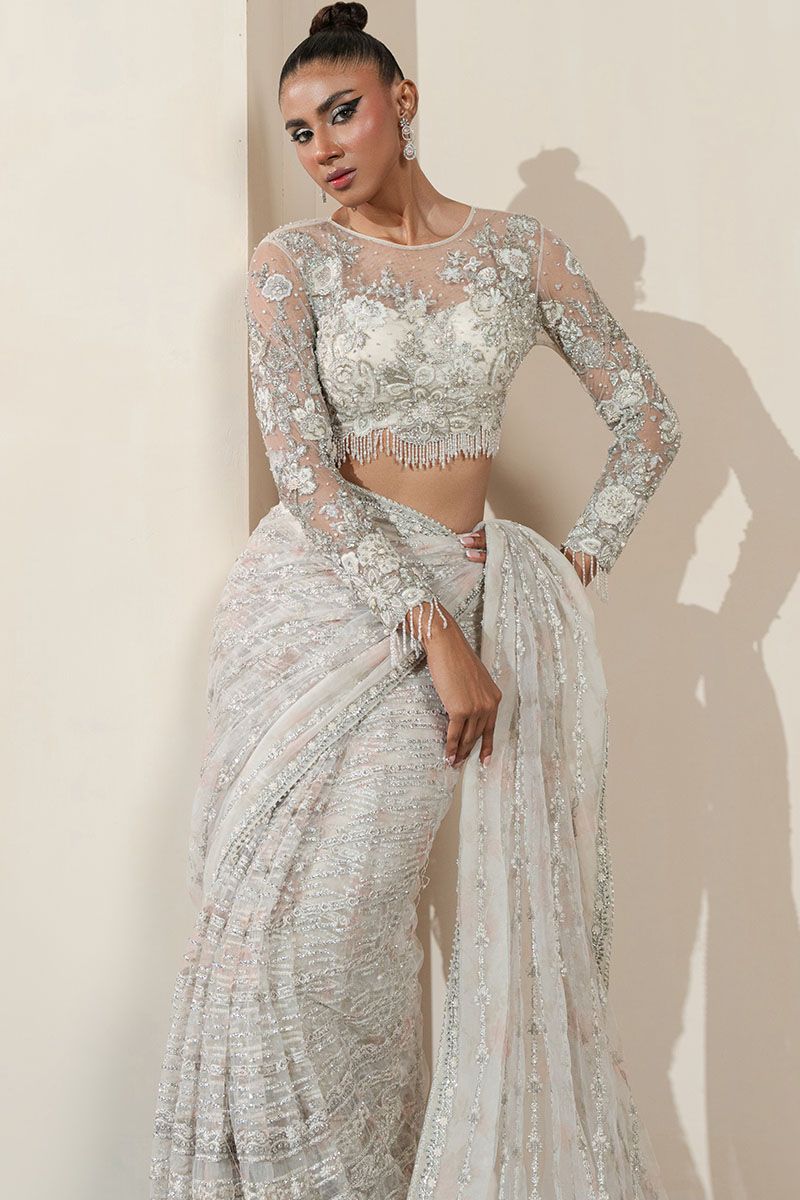 White Orchid Saree