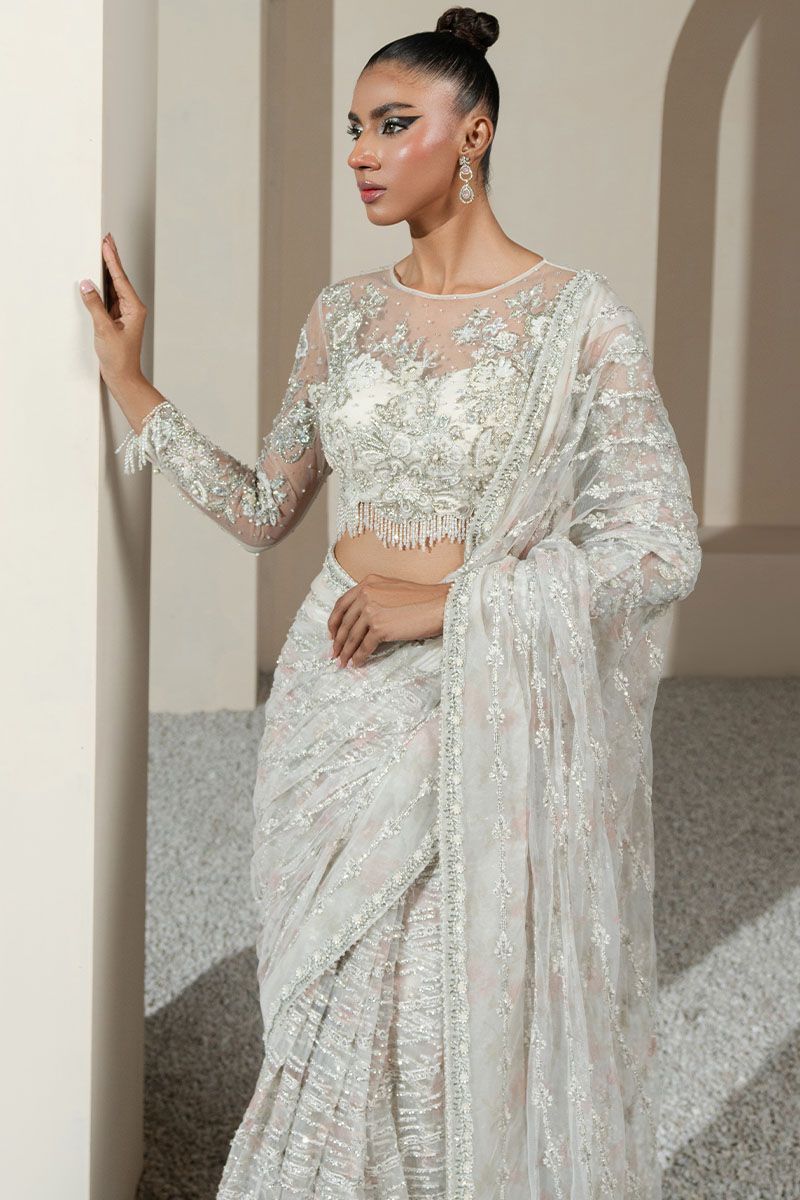 White Orchid Saree