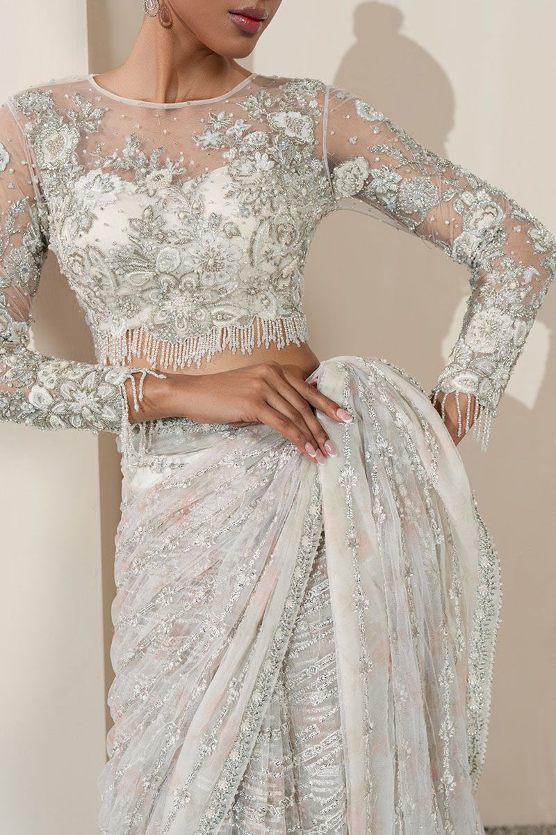 White Orchid Saree