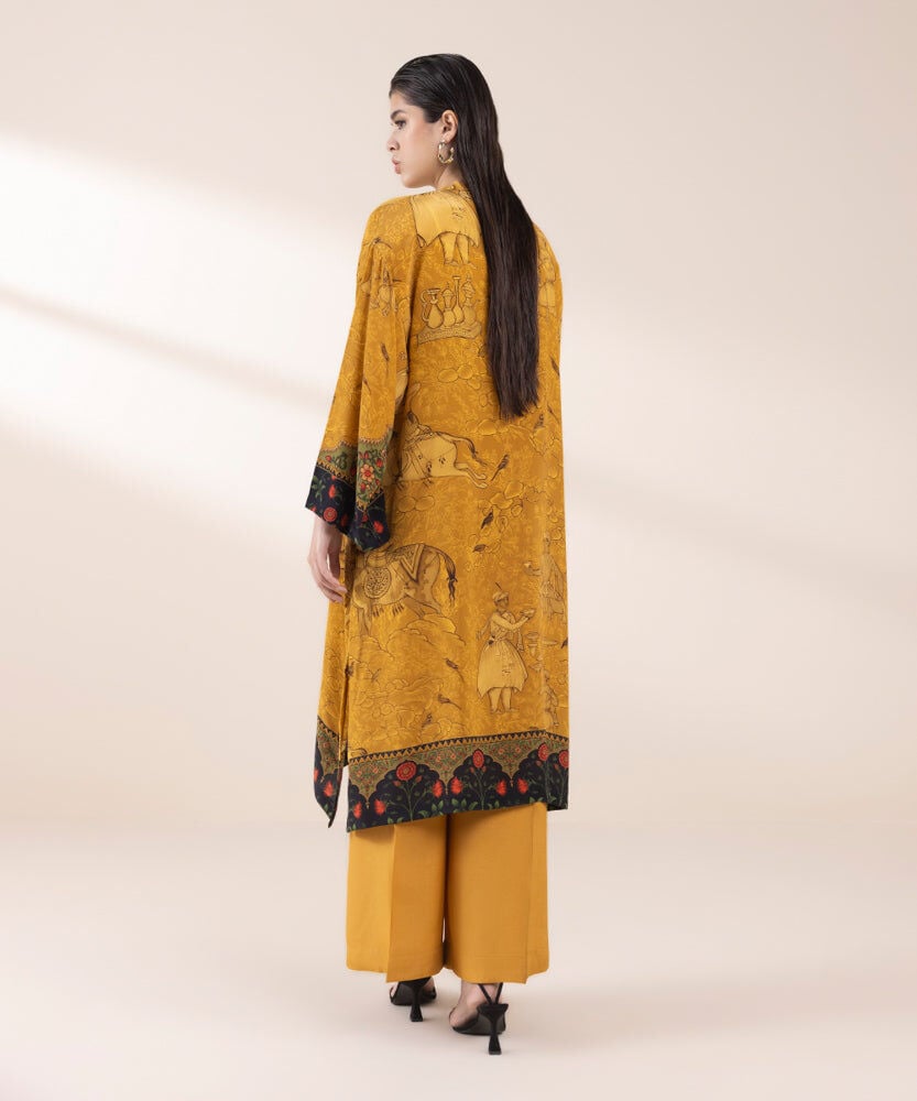 2 Piece - Printed Silk Suit