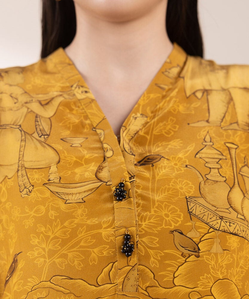 2 Piece - Printed Silk Suit