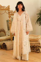 Creme With Pants And Dupatta
