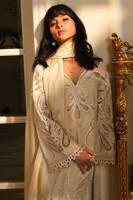 Creme With Pants And Dupatta