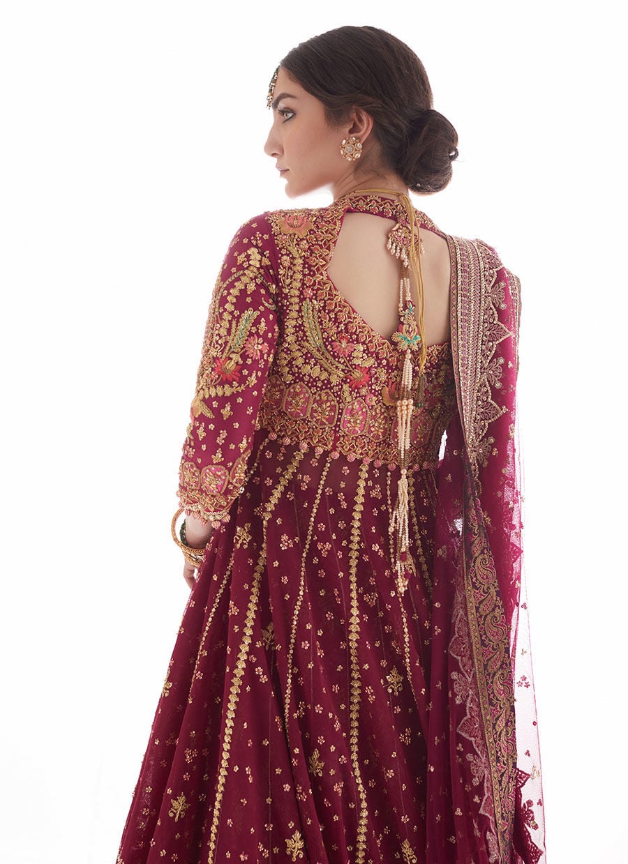 Modern Meenakari Magenta Kalidaar