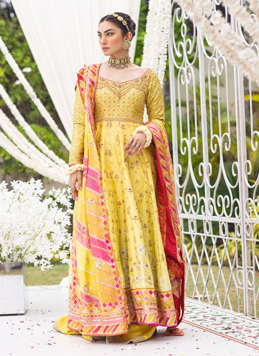 Faryal Printed Pink Kalidaar