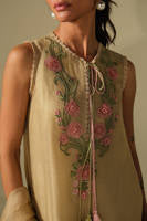 Beige Rose Shirt with Pants