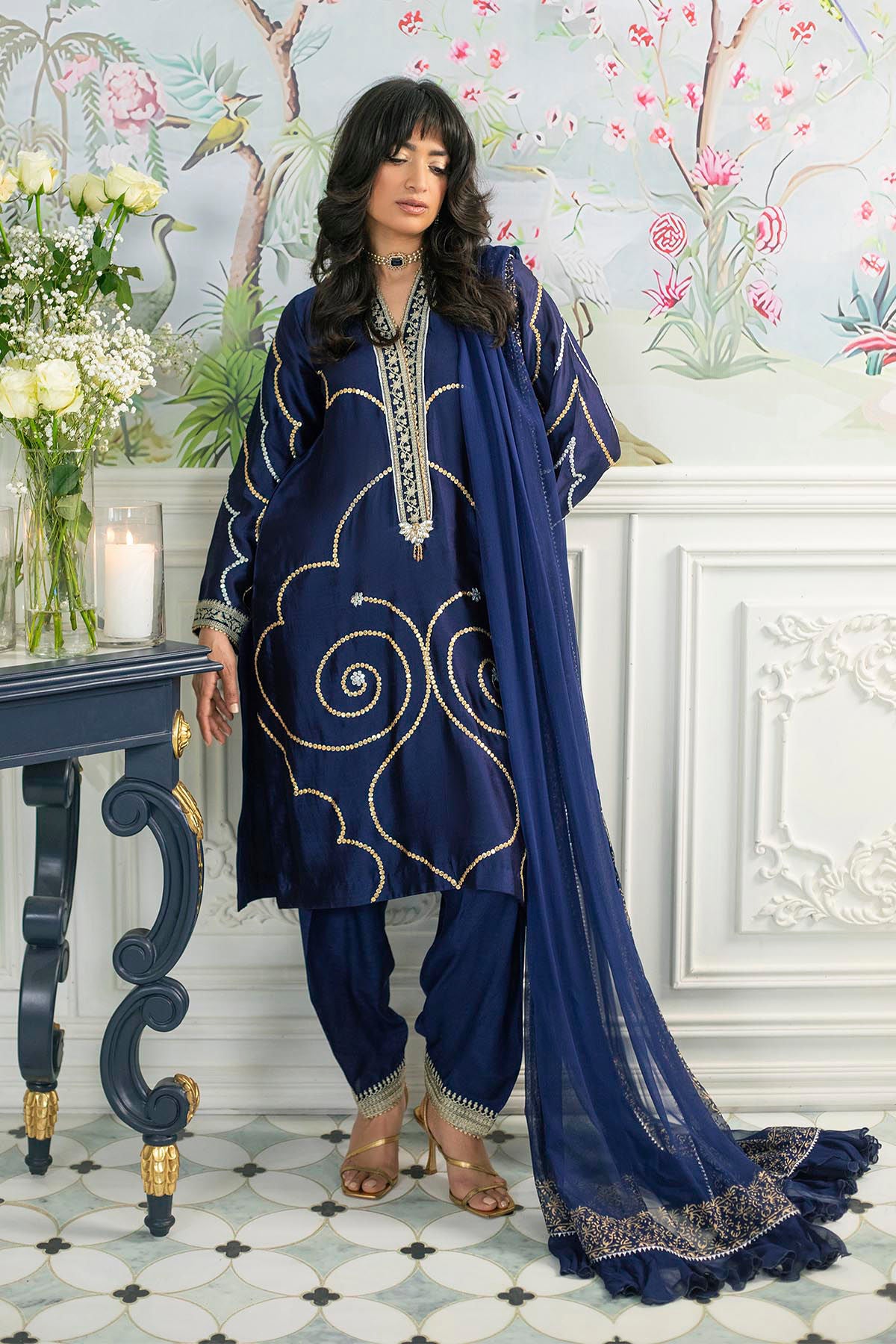 Izali Midnight - Shirt, Pants And Dupatta