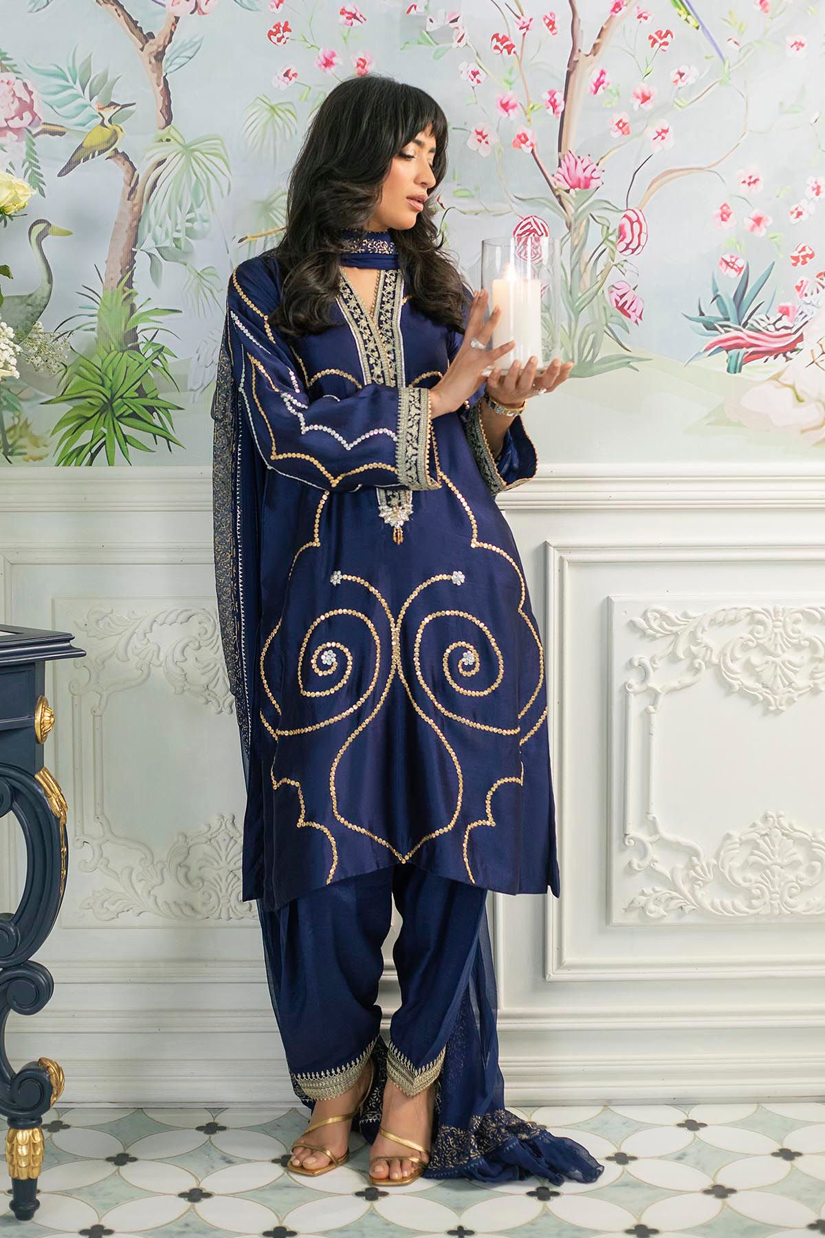 Izali Midnight - Shirt, Pants And Dupatta