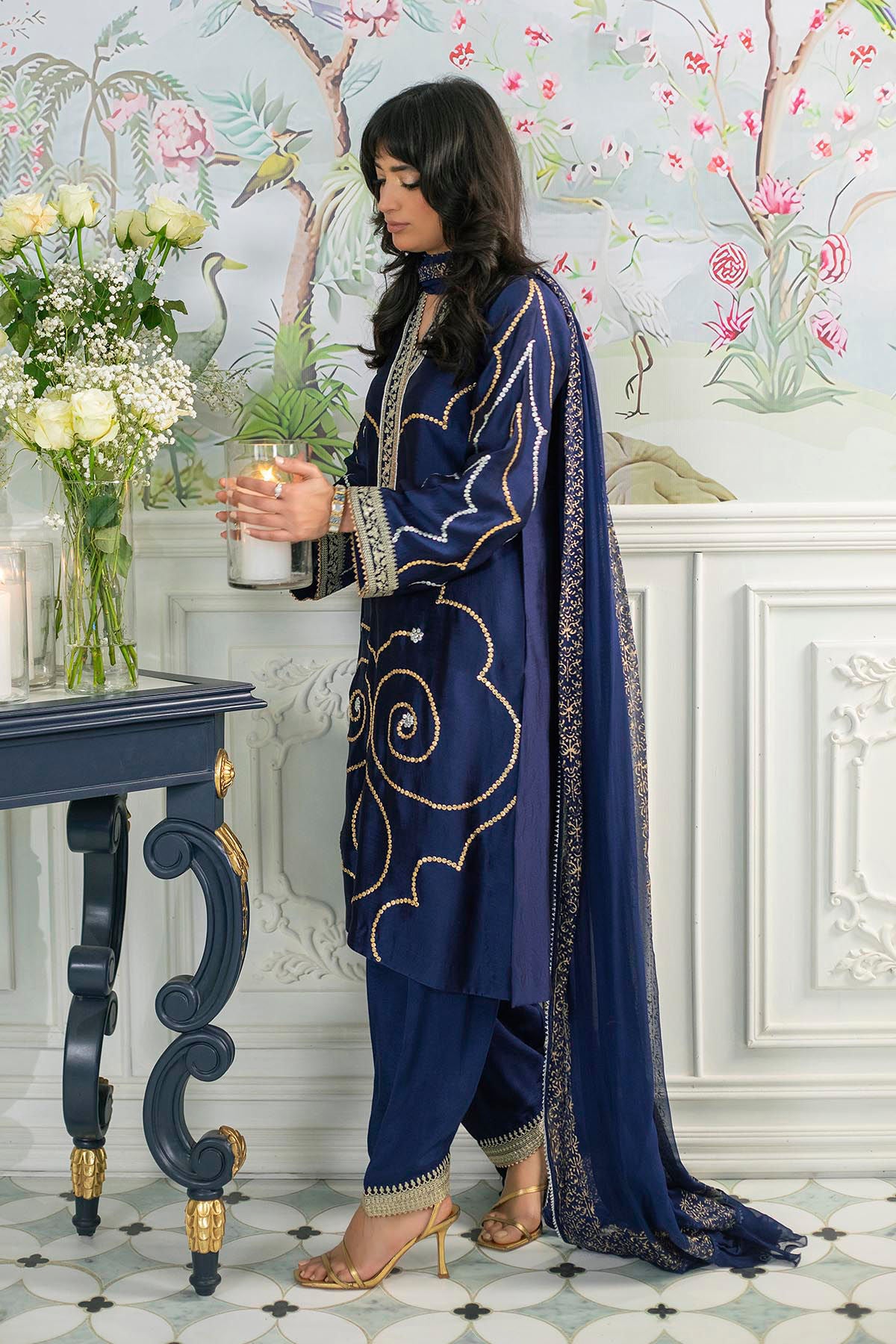 Izali Midnight - Shirt, Pants And Dupatta