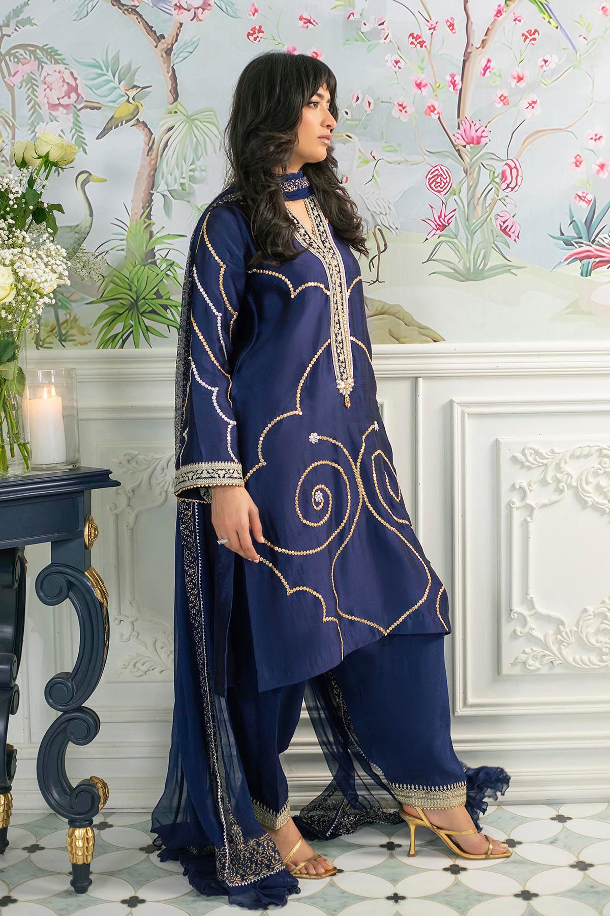 Izali Midnight - Shirt, Pants And Dupatta