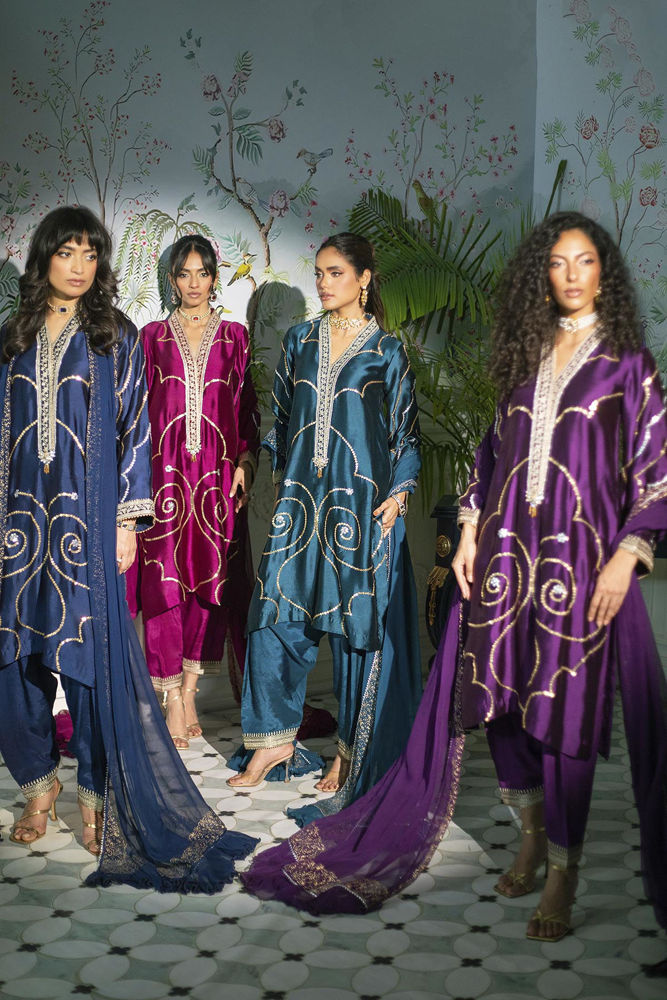 Izali Deep Teal- Shirt, Pants And Dupatta