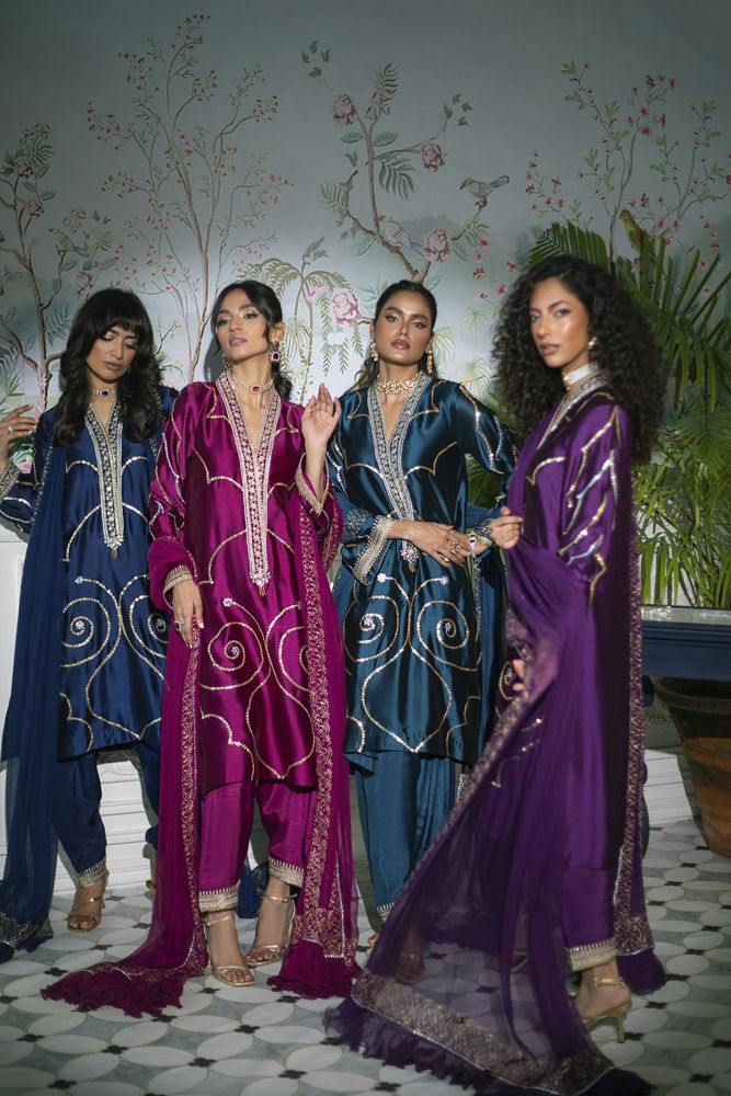 Izali Deep Teal- Shirt, Pants And Dupatta