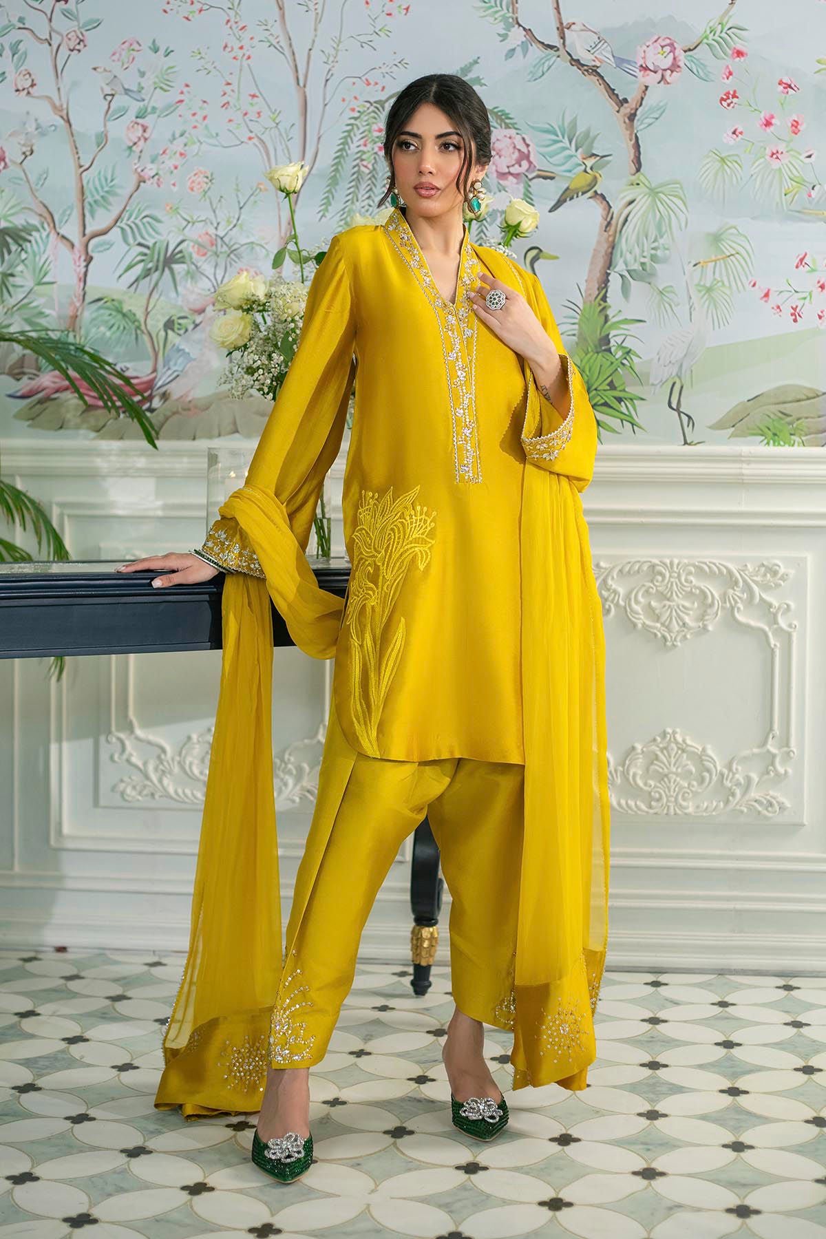 Melanie Daffodil - Shirt And Dupatta